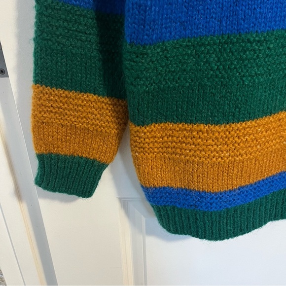 Zara Men’s color block multicolored alpaca wool blend crew neck sweater sz M. - Picture 10 of 11